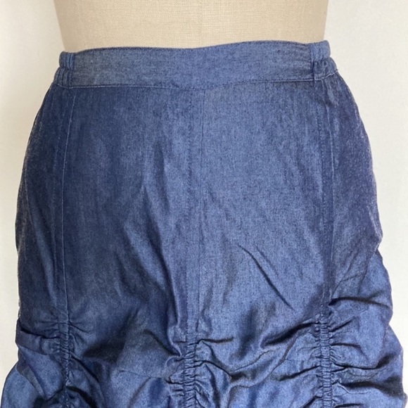 Hanna for La Journee ruched denim skirt, marked Hanna size 0, fits like S - Picture 2 of 8